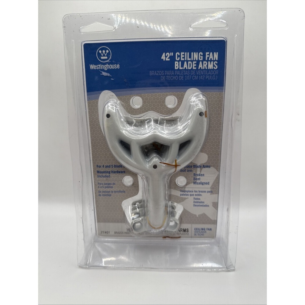 Westinghouse 77401, 42" White Replacement Fan Blade Arms 4 Blade Set